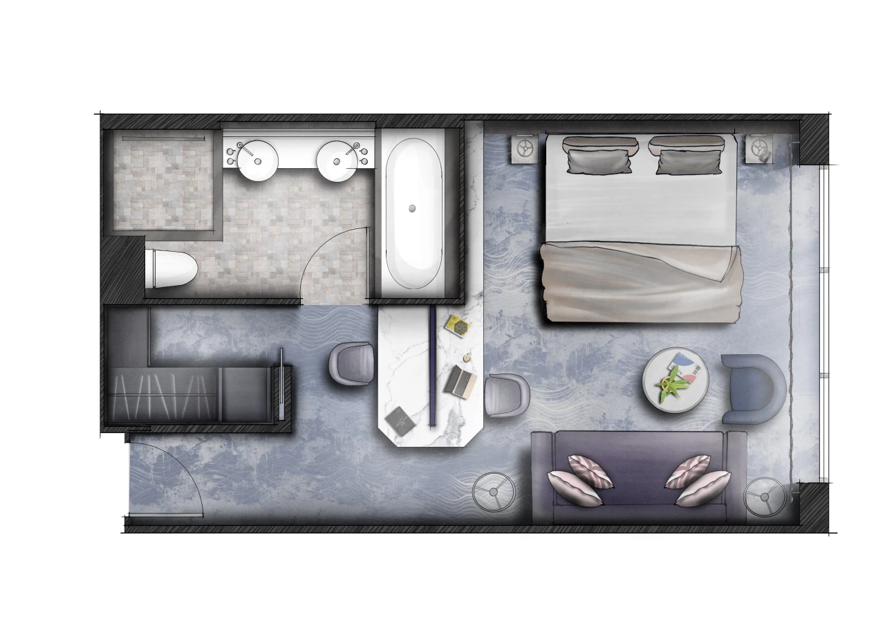Floor plan of the Penthouse Suite