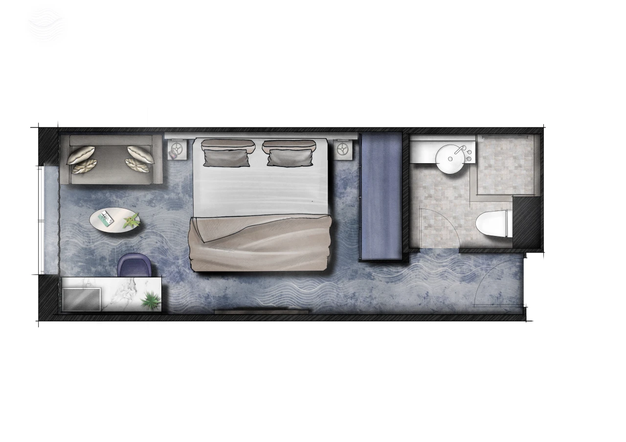 Floor plan of the Riverside Suite