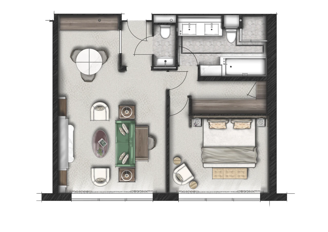 Floor plan of the Mozart / Ravel / Debussy Suite